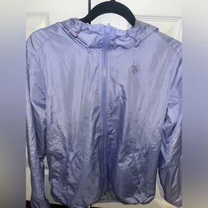 U.S. Polo Assn. Size L Women’s Zip Front Hooded Raincoat in lilac purple 💜💟🪻